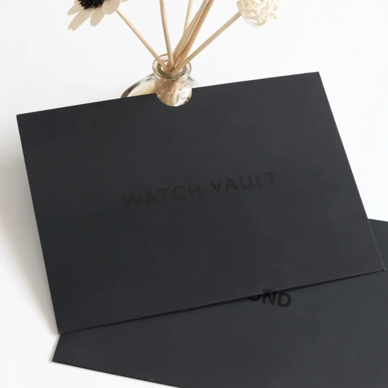 

custom 100pcs Custom black logo printing premier business envelope matte silk cotton art paper thank you card with envelope