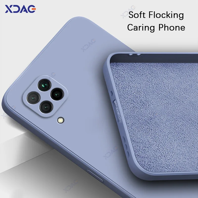 الأصلي قضية الهاتف المحمول لهواوي P40 لايت P40Lite 4G 5G الإصدار 360 لينة فاخرة مربع السائل غطاء سيليكون حقيبة مقاومة للماء #2