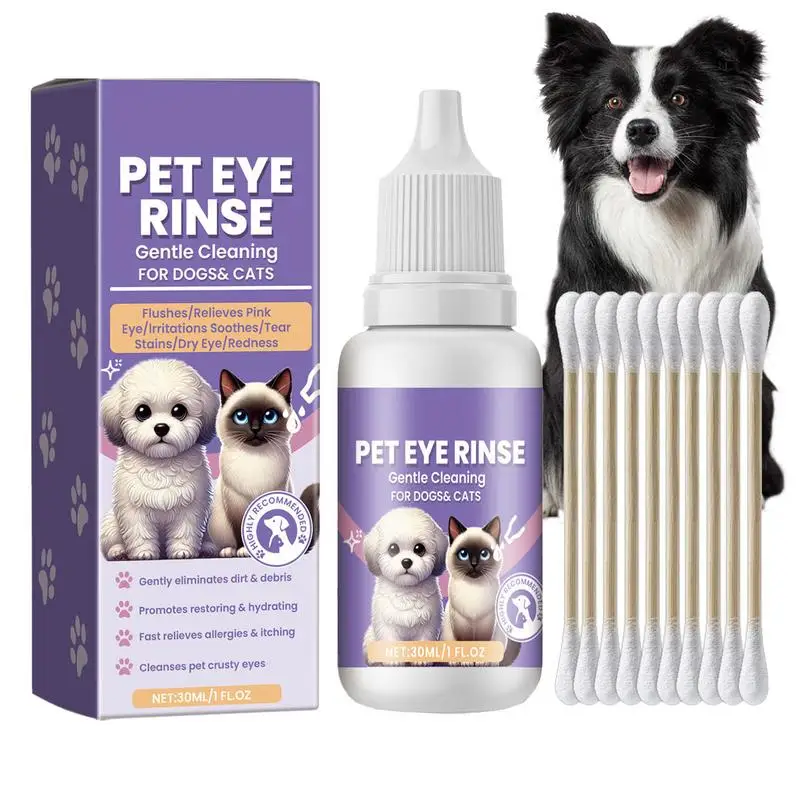 

Cat & Dog Eye Wash Drops Dog Tear Stain Cleaner Mild Pet Eye Cleaner Dog Tear Stain Cleaner 30ml For Dogs Cats Horses Rabbits