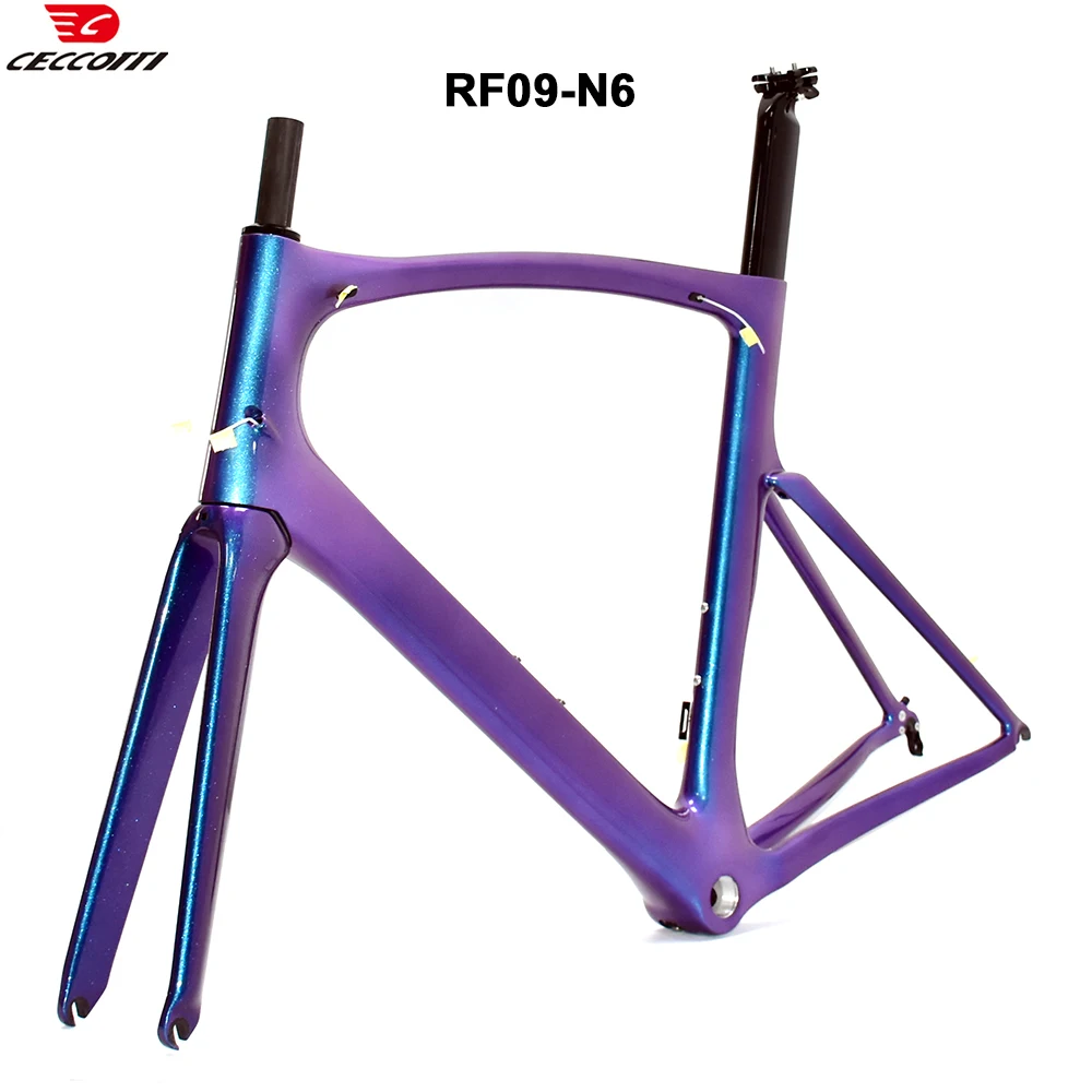 Full Carbon Road Bike Frame with V-Brake BB68 Bicycle Frameset  DIY Color 700C X 25C Framework