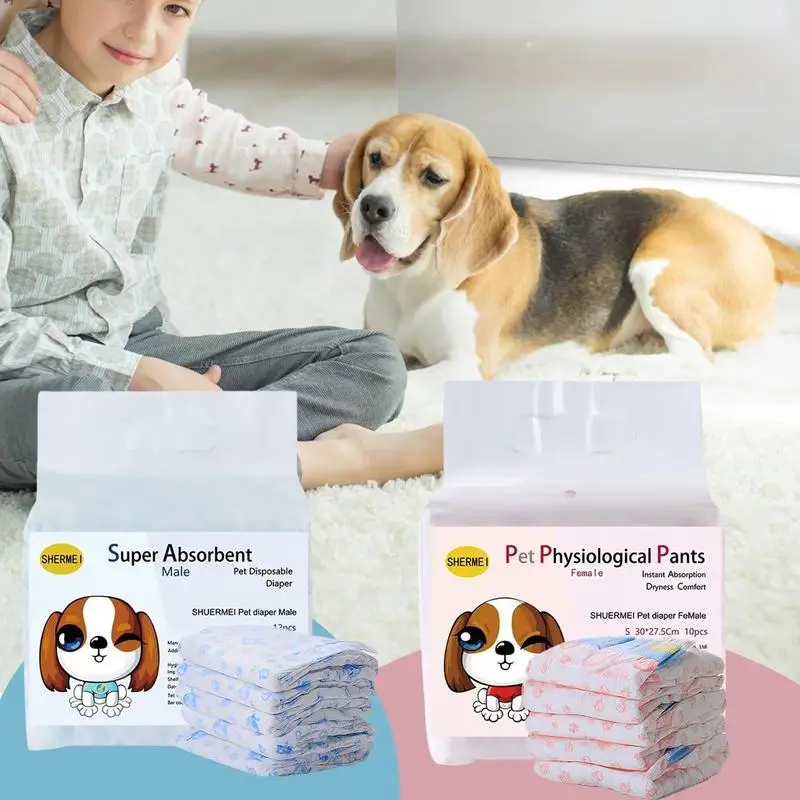 Pet Dog Diapers Leak-Proof Absorbent Diaper Pants For Male Female Dogs Pet Accessories Pee Diapers For Long-Distance Travel