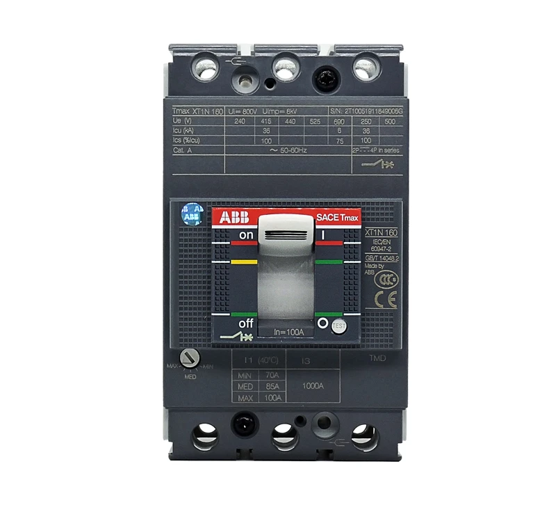 original Short circuit device of three-phase air switch molded case circuit breaker XT1N160 TMF100A 3P