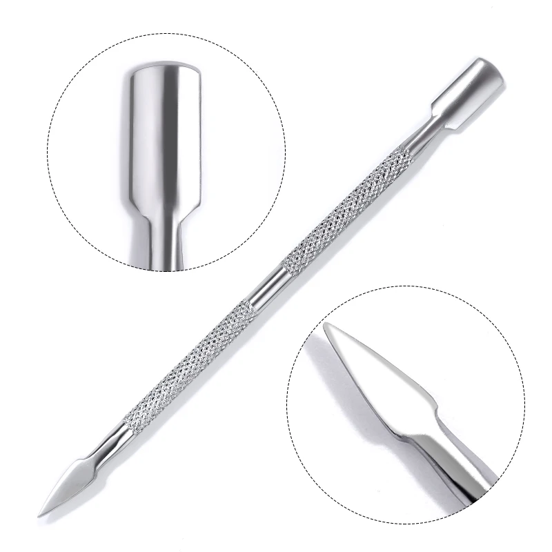 Double-ended Stainless Steel Cuticle Pusher Dead Skin Push Remover for Pedicure Manicure Nail Art Cleaner Care Tool