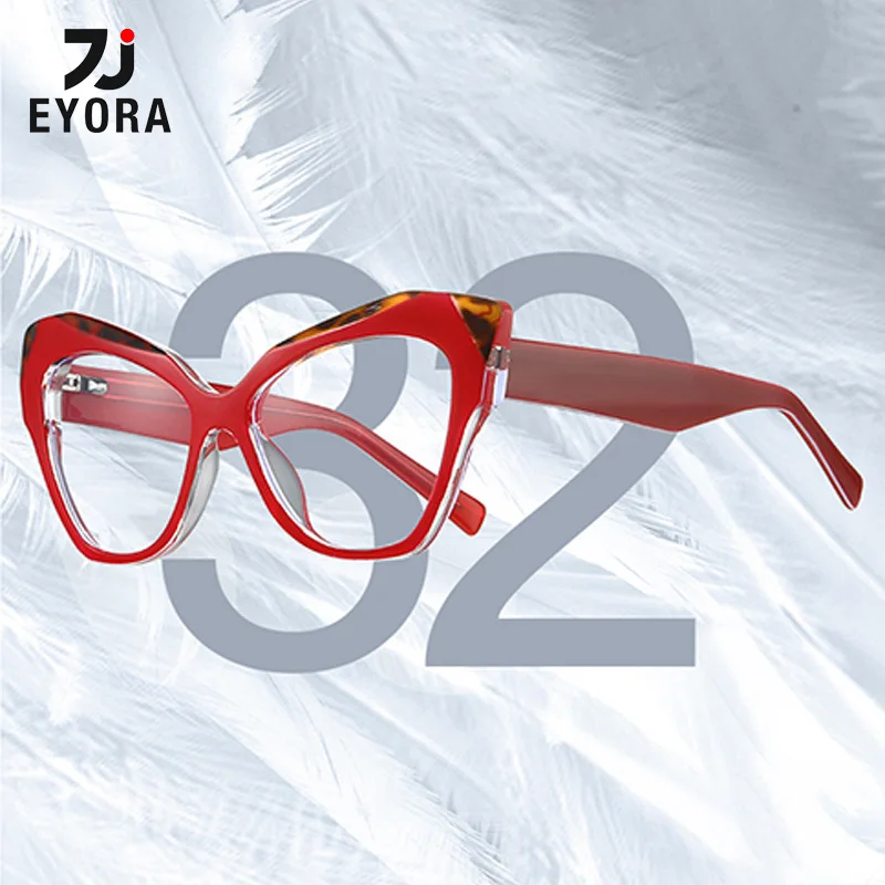 

EYORA Fashion TR90 Butterfly-framed Women Reading Glasses Anti Blue Light Myopia Eyewear Photochromic Prescription Eyewear Lens