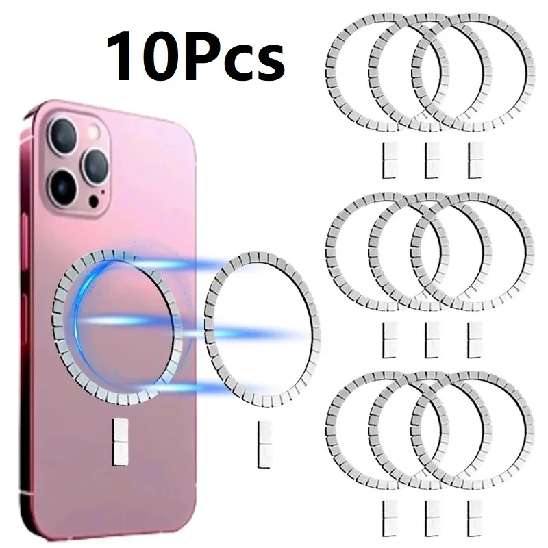

10Pcs Real Magnetic Ring Sticker For Magsafe Wireless Charger For iphone/Samsung/XiaoMi Universal Magnet Car Phone Holder Sheet