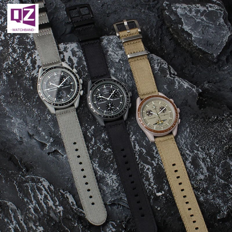 20mm Nylon Watchband For Omega X Swatch Joint MoonSwatch Watch Strap High Quality Bracelet Wristwatches Band Minimalist Style