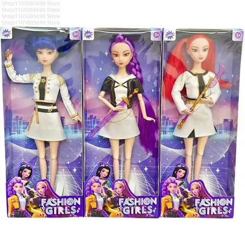 2026 Hot Kpop Demon Hunters Vinyl Toy Mira Rumi Zoey Have Music Theme Song golden  Decorative Doll Girl Heart Holiday Gifts