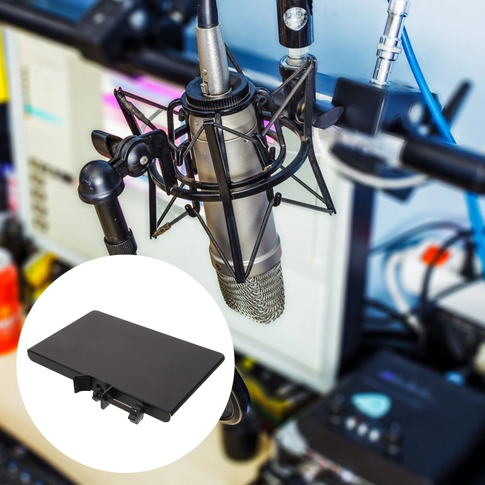 

Sound Card Tray Microphone St Wrought Iron Shelf Holder Broadcast Rack Mic Cable Storage Solution Live Streaming Equipment