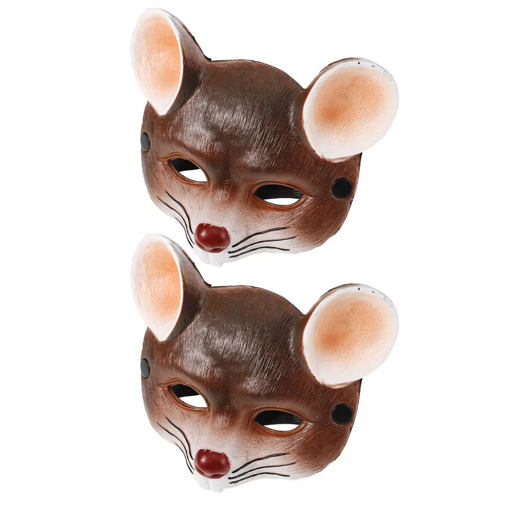 Masque facial de souris pour enfants, 2 pièces, pour carnaval, Costume de Cosplay, masque de mascarade, Design léger et confortable