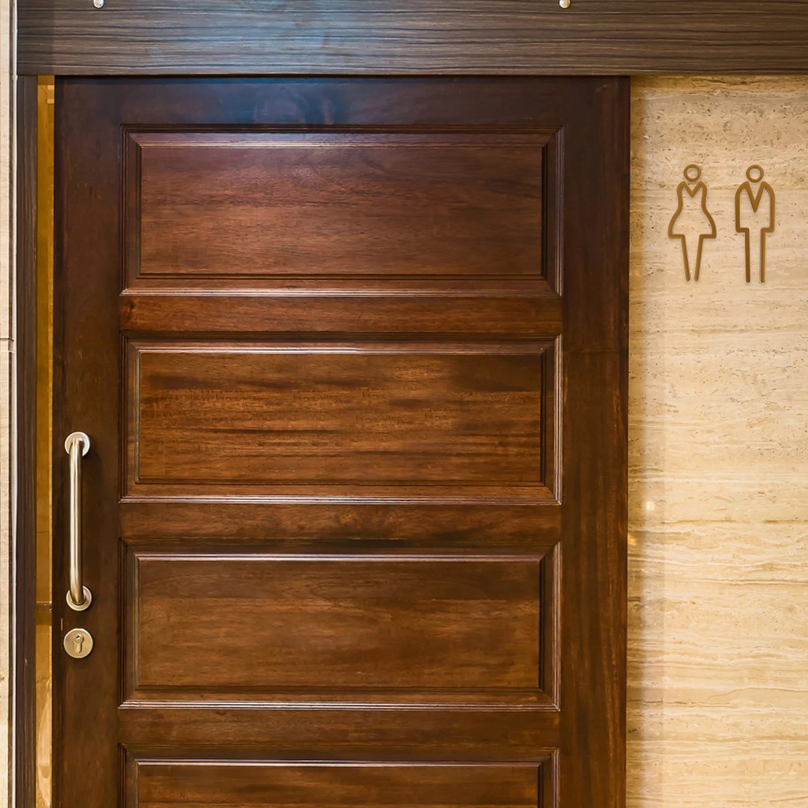 

1 Set Of Metal Washroom Plate Toilet Identification Signs For Bathroom Door Directional Guide Hotel Restaurant Home