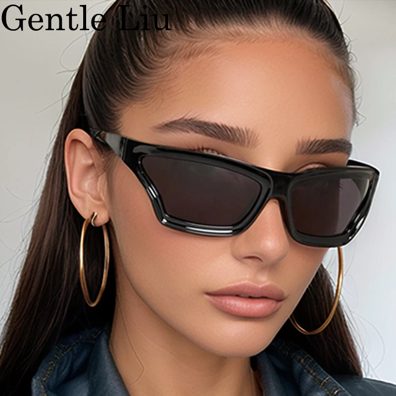 Lunettes de soleil carrées punk pour femmes, lunettes de soleil rondes, protection UV400, lunettes de sport vintage, marque de luxe, Y2K, 2024