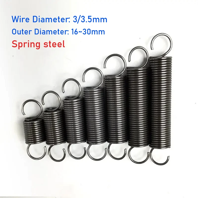 Leijiu 2pcs Open Tension Spring Outer Expansion Springs Extension Tension Spring Wire Diameter 3/3.5mm Outer Diameter 16~30mm