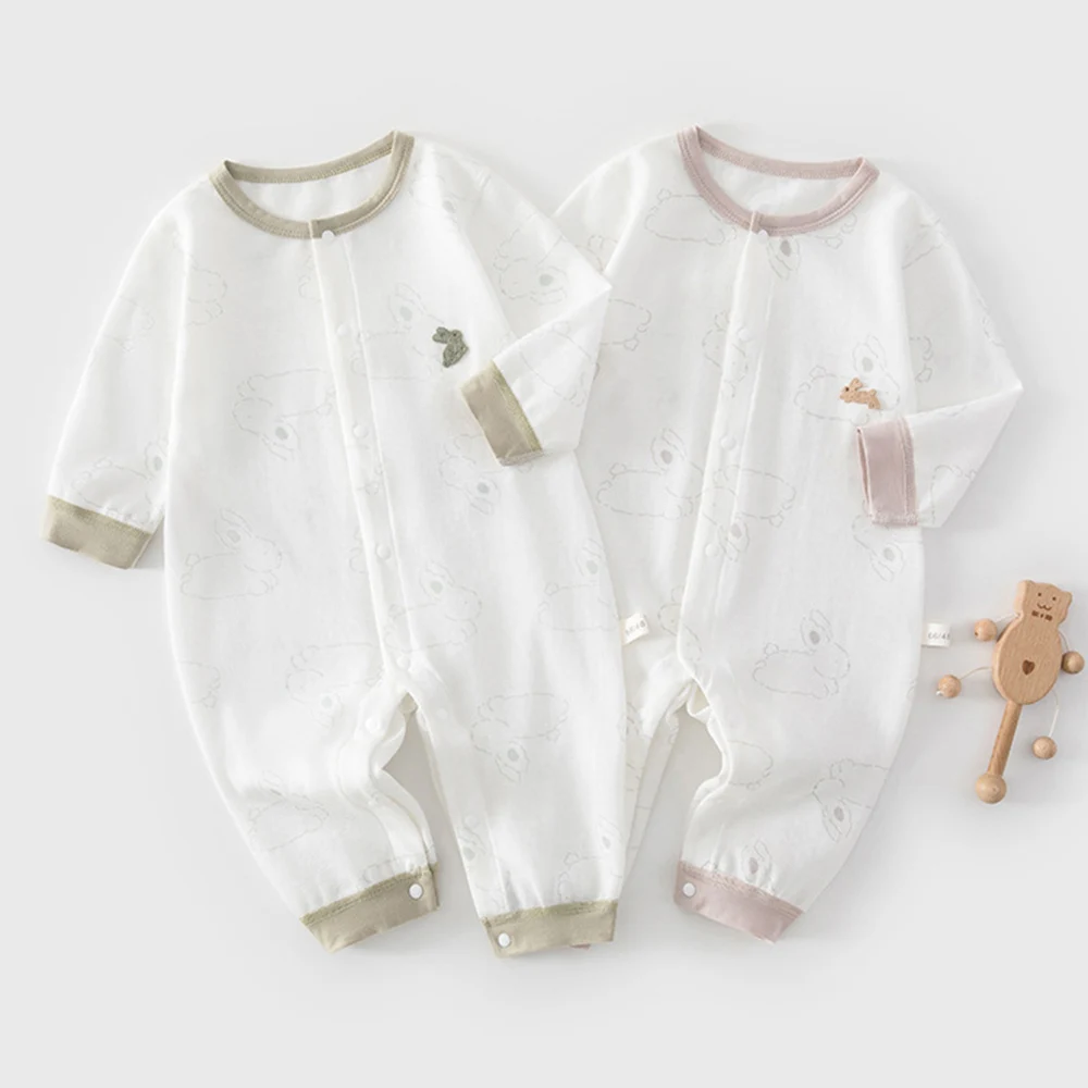 New Arrival Spring Summer Baby Girl Romper Thin Breathable Baby Boy Clothes Boutique Unisex Newborn Infant Long Sleeve Jumpsuit