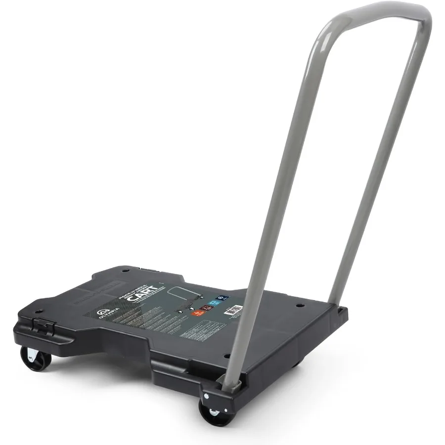 Fully Folded Resin Push Cart Dolly with 330 Lb. Loading Capacity for Heavy Duty Moving and Transport Collapsible Flatbed Hand T