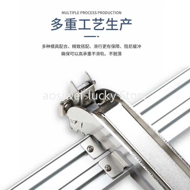 1.2Meters Track Invisible Floating Ghost Sliding Door Roller Wheels Kit Two Way Soft Closing