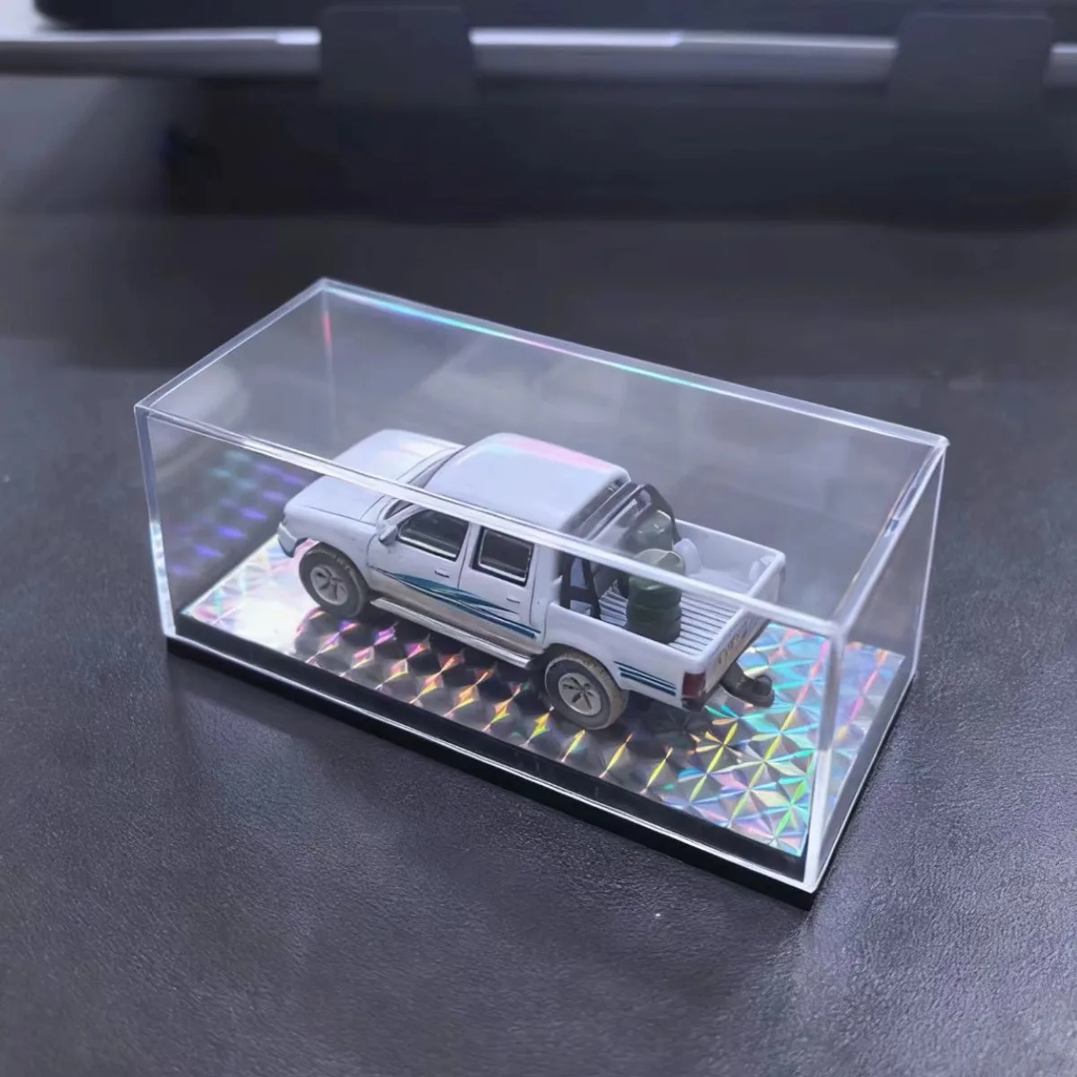 아크릴 디스플레이 박스 4.1인치 x 1.8인치 케이스 (1:64, 1:87 스케일 자동차 모형, 수집용 피규어, 미니어처, DIY 조립 디오라마용)