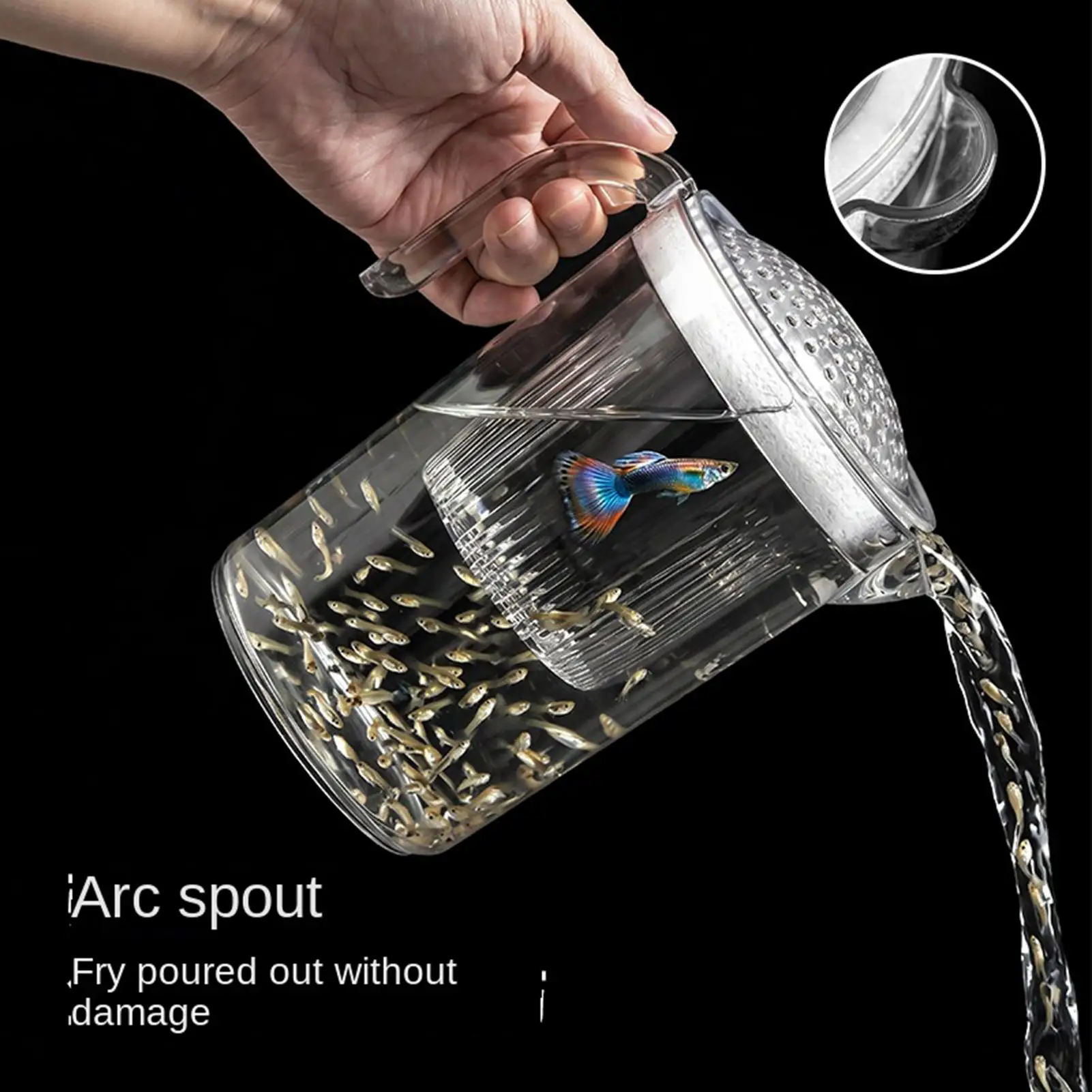 Caixa de Criação de Peixes Transparente com Alça, Separador Flutuante, Caixa de Observação de Peixes, Copo de Eclosão para Proteção de Alevinos de Aquário, Betta, Guppy