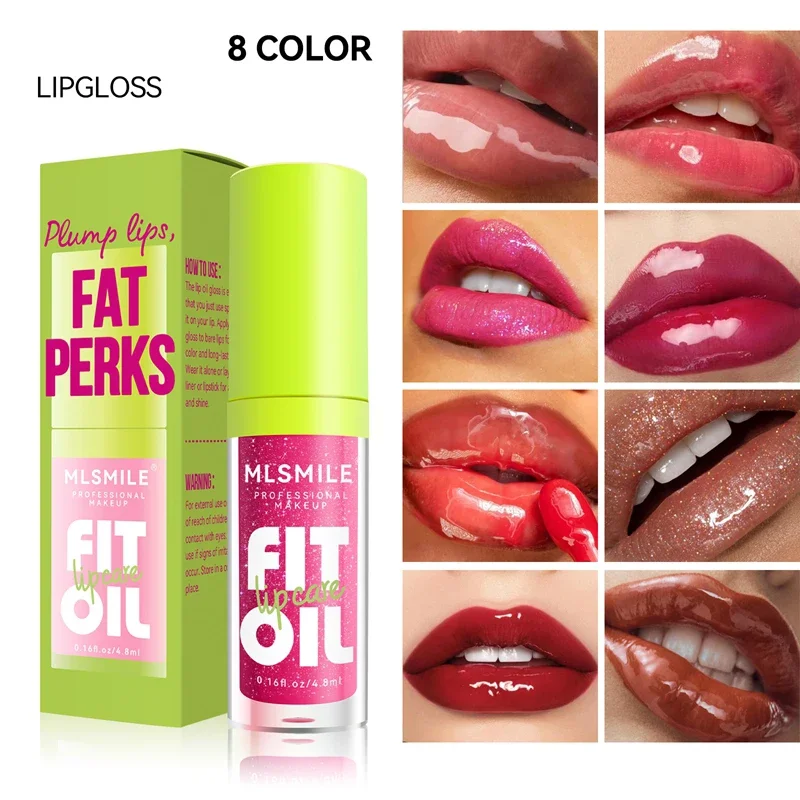 4 Uds brillo de labios transparente bálsamo labial hidratante aceite de labios de gelatina de cristal no pegajoso Sexy lápiz labial rojo relleno brillo maquillaje cuidado de los labios