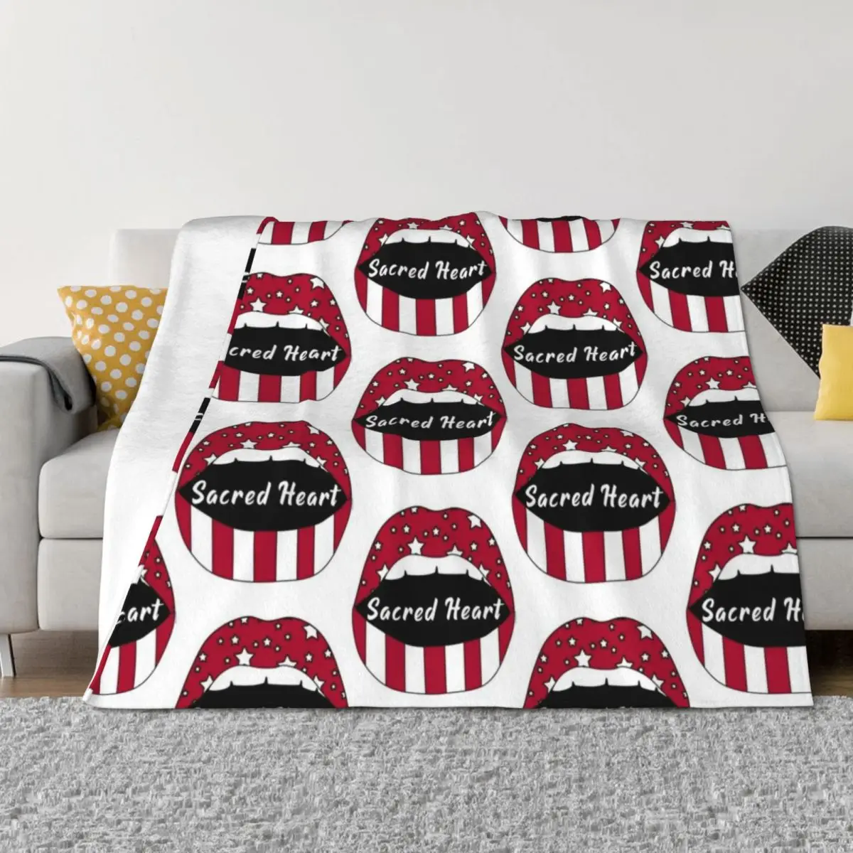 

Sacred Heart Lips! Throw Blanket Vintage blankets ands christmas decoration Blankets