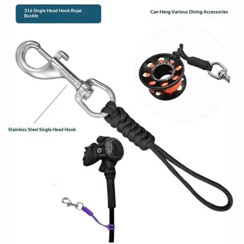 Underwater Diving Anti-Lost Safety Lanyard BCD Rope Quick Disconnect for Diving Flashlight Camera  Snorkeling Equipment