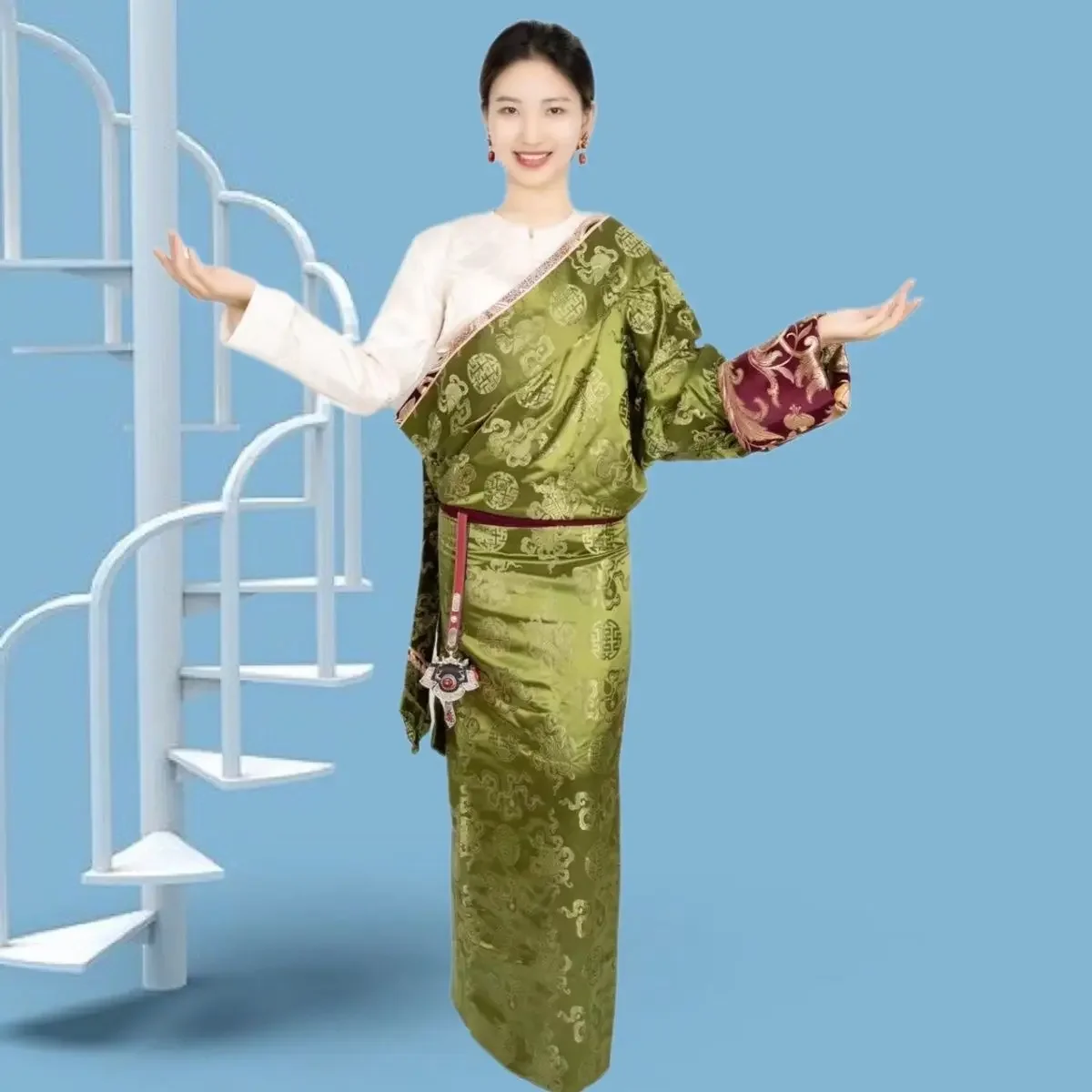 2025 Tybetańska letnia nowa damska cienka etniczna luźna i cienka oddzielna tybetańska szata