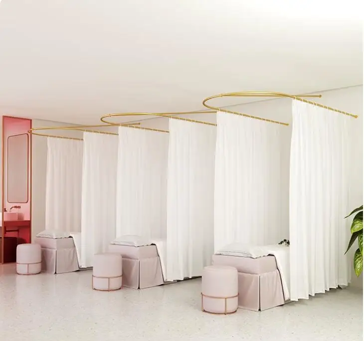 Beauty salon wellness center curtain iron U-shaped partition curtain therapy bed screen beauty bed enclosure support rod frame
