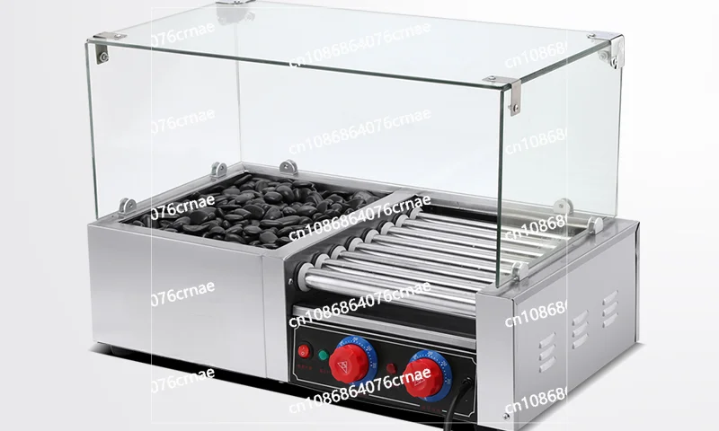 Machine Commercial Sausage Grilling Machine Electric Heating Temperature Control Grilled Hot Dog Sausage Stall Machine