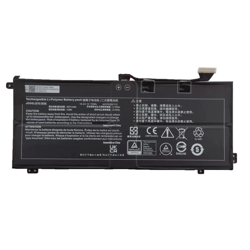 بطارية الكمبيوتر المحمول ل 6-87-L240S-S1N01 11.61V 55WH 4650MAH 9PIN 9Lines 6-87-L240S-74B00 15.4V 4675mAh 73Wh جديد
