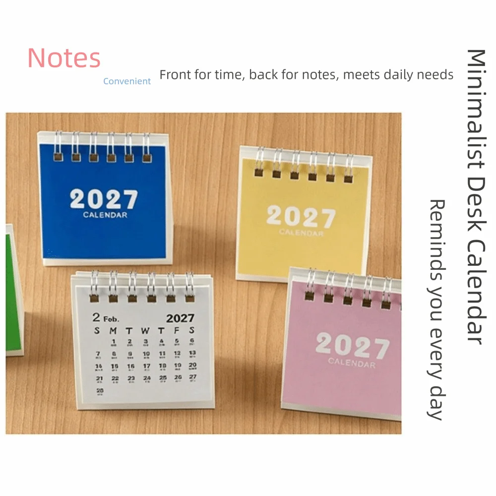 Gifts Mini 2027 Desk Calendar Double Coil Standing Base Standing Calendar Mini Calendar Daily Planning