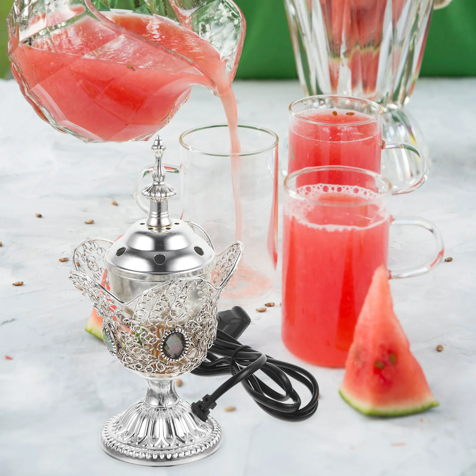 

Classical Furnishing Censer Decor Electric Burner Metal SPA Incense Insence Iron