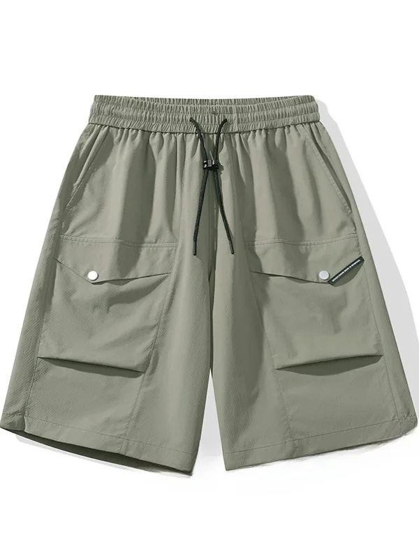 

Мужские повседневные свободные брюки-карго из быстросохнущей тонкой ткани, летние, модные, брендовые, прямого кроя, длиной до колена