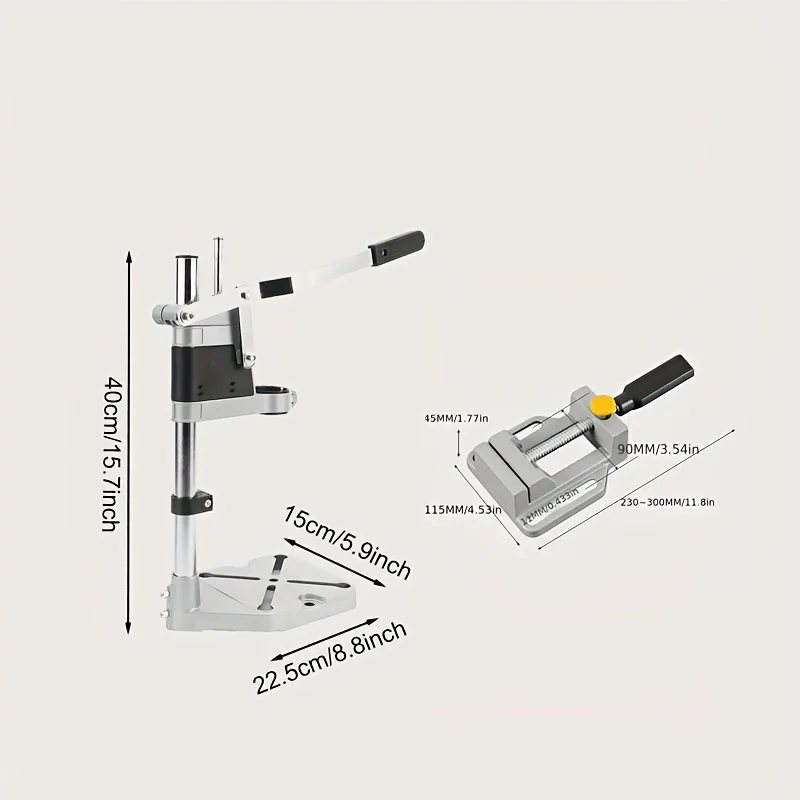 Heavy Duty Aluminum Multi Functional Workbench Vise Drill Press Stand Kit 90 Degree Woodworking Small Engineering Workstation
