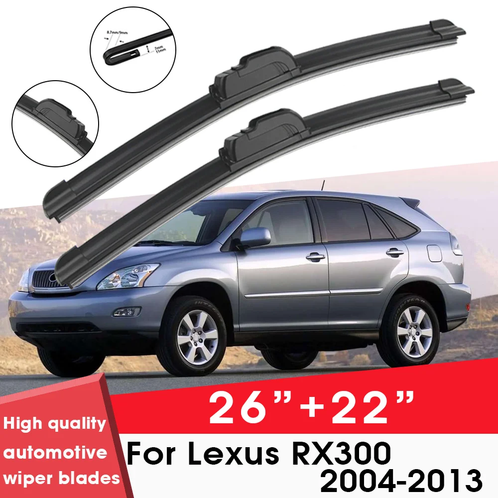 

Car Wiper Blade Blades For Lexus RX300 2004-2013 26"+22" Windshield Windscreen Clean Rubber Silicon Cars Wipers Accessories