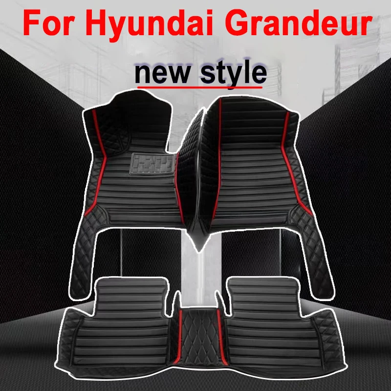 Custom Automotive Car Floor Mats For Hyundai Grandeur 2011 2012 2013 2014 Auto Luxury Leather Men Women Car Mats Full Coverage