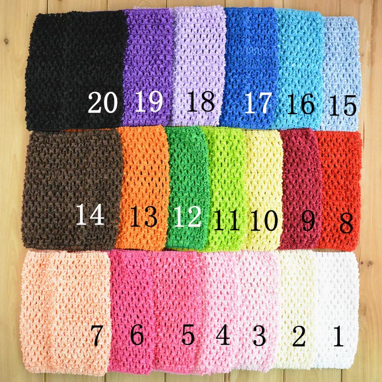 80 stks Groothandel Hot Koop 6 inch Koreaanse Zijde Gehaakte Borst Wrap Hoofdband 15x15 cm Kids Borst Wrap Diy 38 Kleuren
