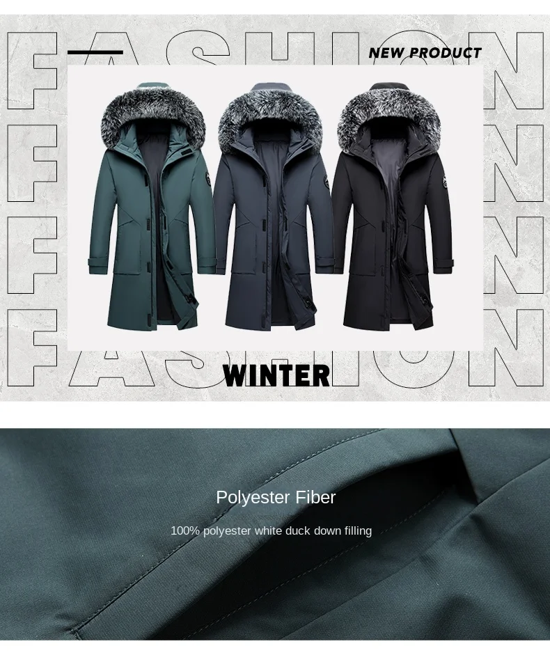 

2025 winter new down jacket hooded jacket for couples fashionable and casual loose and versatile top mid to long men's style
