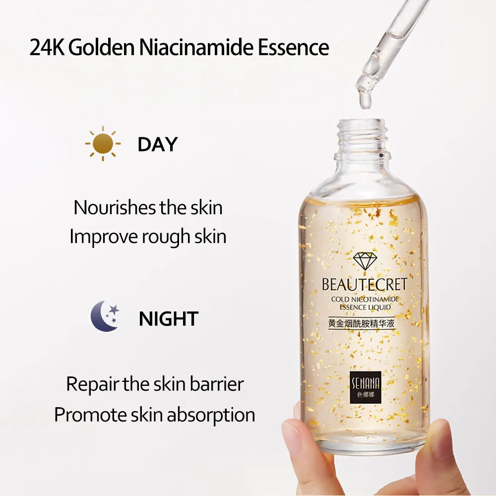 Kit de crème pour le visage or 24K, Essence de Niacinamide, élimine les cernes, sérum pour les yeux, raffermissant, ensemble de soins, cosmétiques