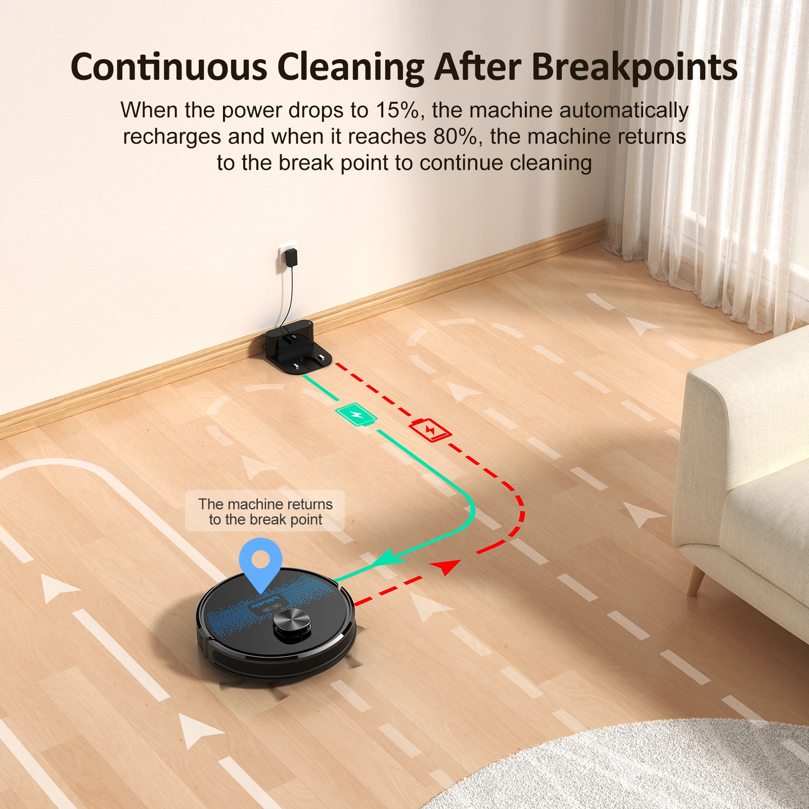 Lubluelu SL60D Robot Vacuum and Mop Combo - 4000Pa Suction