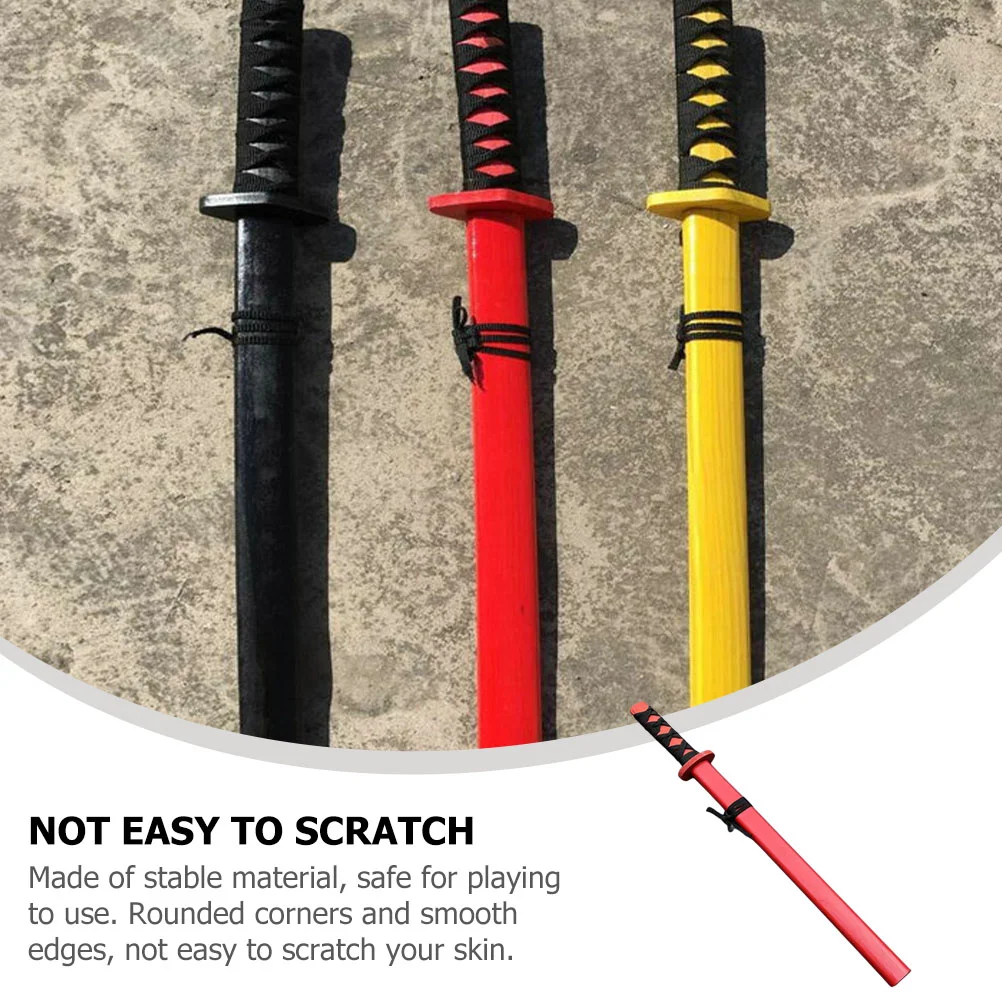 Sword Wooden Three-color Small Painted Samurai Toy Toys Portable Halloween Game Plaything Practice