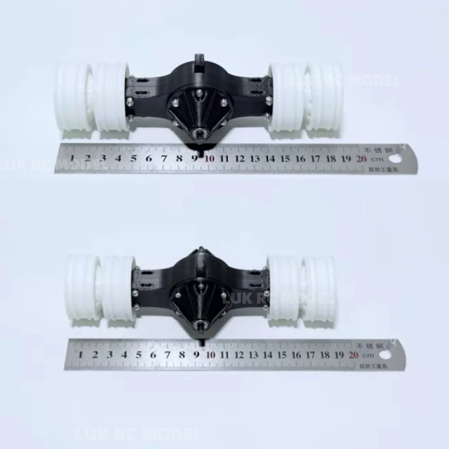 1/14 Rear Axle Mid Axle With Plastic Rims For Tamiya Tractor 56379 56356 King Hauler Dump Truck DIY Part Shaft