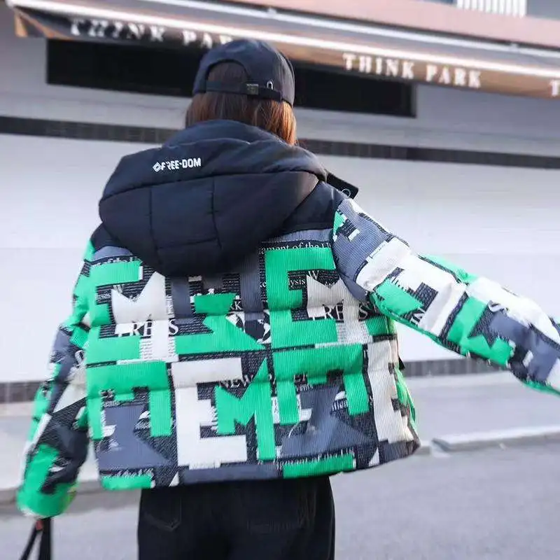 Winter New Women's Clothing Coat Splicing Trendy Brand Hooded Fashion Casual Versatile Warm White Duck Down Jacket Comfortable