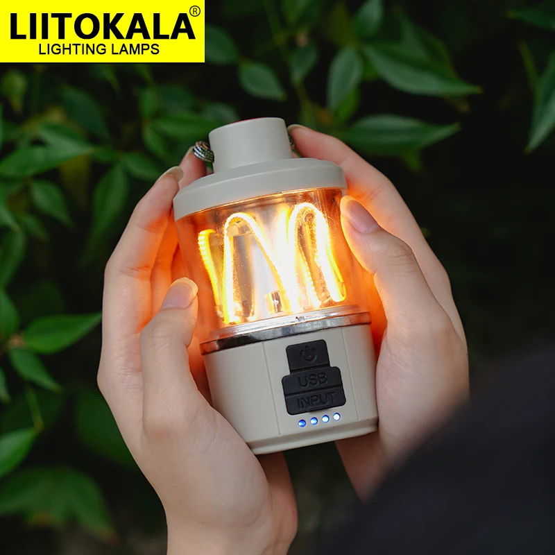 LiitoKala Luce d'atmosfera da campeggio LF-808 18650+1500mAh Torcia 10-180LM