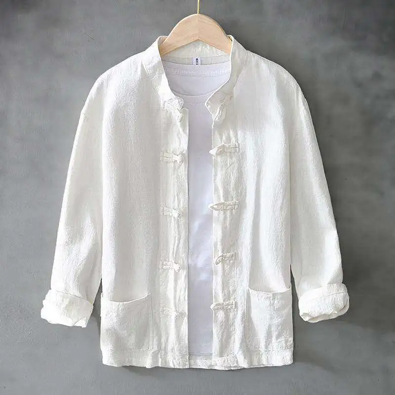 

Cotton Linen Artistic Retro Chinese Style Tang Suit Men Women New Chinese Style Buddhist Clothes Hanfu Tai Chi Clothing Zhong...