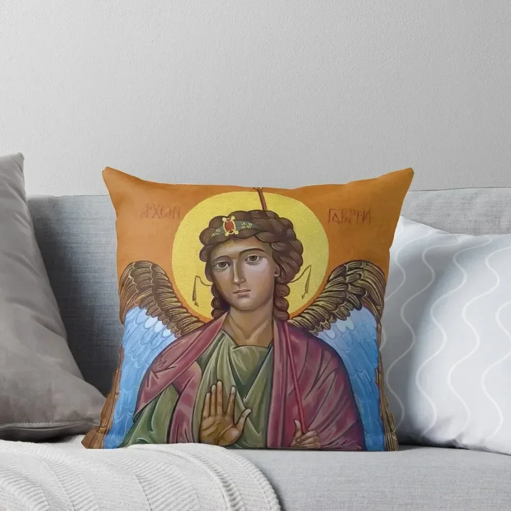 

Icon of Archangel Gabriel by Olga Bileski Throw Pillow Decorative pillowcase home decor items pillow