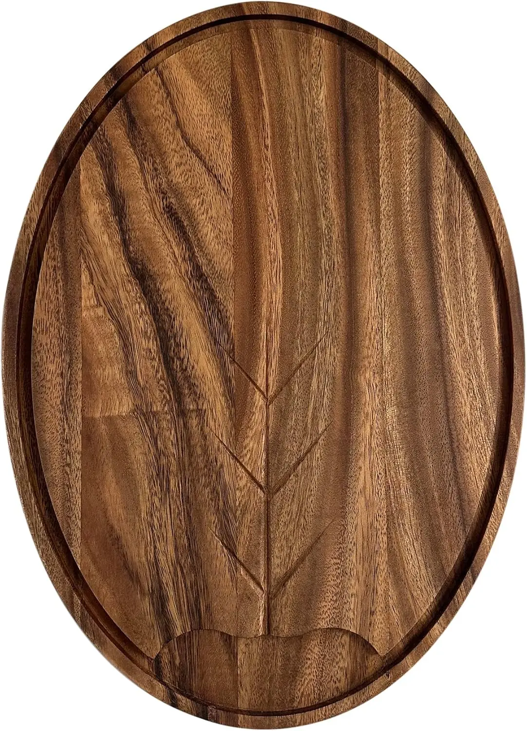 

Osterbotten Oval Carving Board, 18" x 13" Acacia Wood Cutting Board with Juice Channel