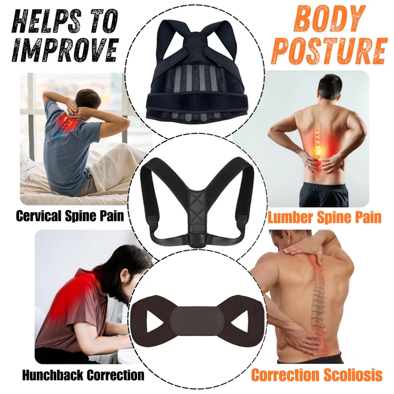 Back Posture Corrector Adjustable Neck Brace Training Equipment Home Office Man Woman Posture Shoulder Support Correction Belt