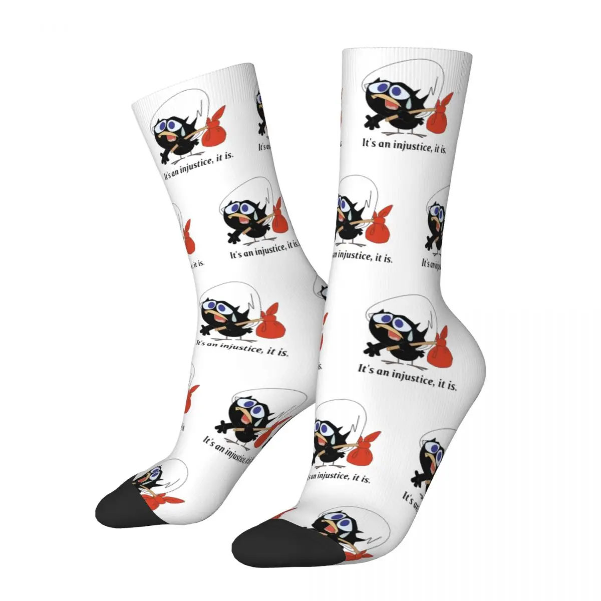 Autumn Winter Casual Unisex Calimero Cartoon Chicken Socks Cute Italian Tv Non-slip Middle Tube Socks