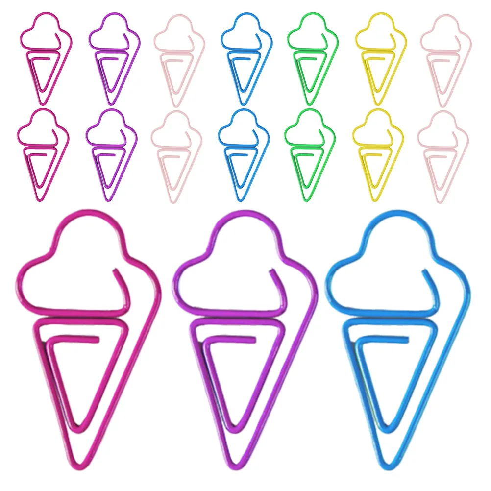 

Набор из 30 милых скрепок-закладок в виде мороженого, забавные офисные зажимы для организации документов, аксессуары для студенческого стола, новинка