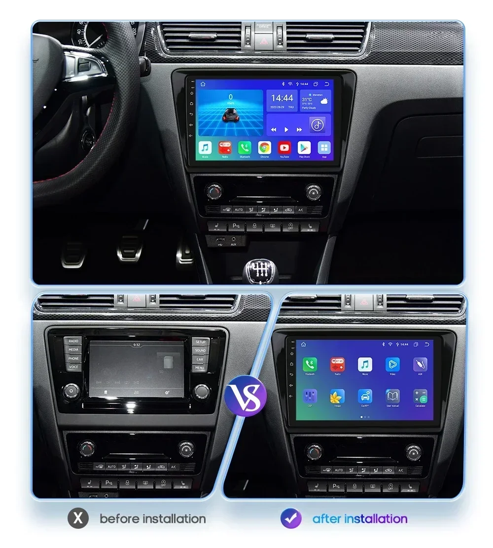 AI Carplay Android Auto Radio For Skoda Rapid 2013-2019 Carplay Android Auto 4G Car Multimedia GPS 2din autoradio car audio 7862