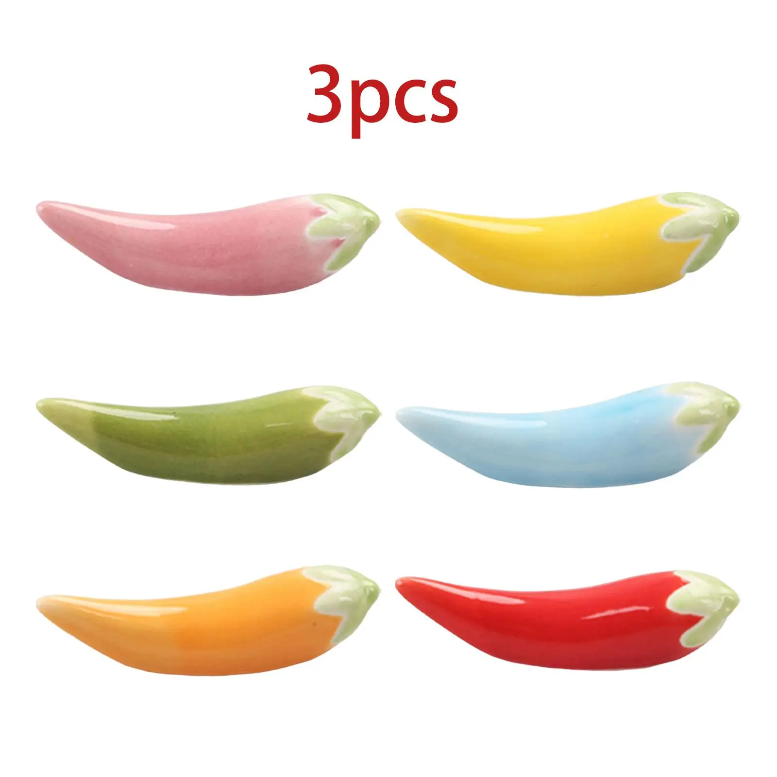 3 Pieces Spoon Holder, Ceramic Cute Chili Ceramic Chopstick Holder, Fork Holder Rack for Kitchen Chopsticks Dinner Home Spoon